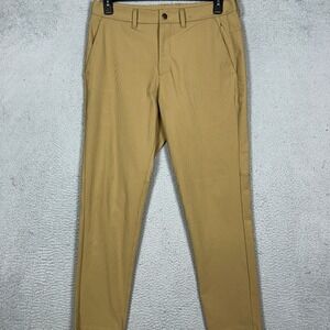 CRZ YOGA Pants Mens 32 Khaki Tan Golf Chino Slim Straight Performance Stretch